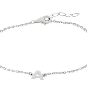 sterling silver initial bracelet