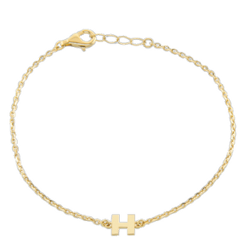 gold vermeil single initial bracelet