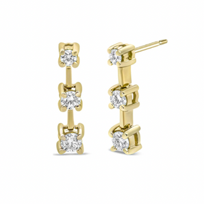 Three Stone Drop Earrings