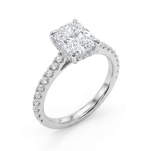 1.94ctw Elongated Cushion Lab Diamond Fancy Cathedral Setting
