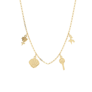 Build Your Own Four Charm Necklace | 10k Yellow Gold