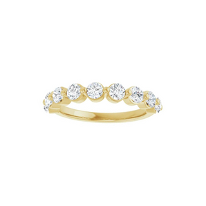Single Prong Half Diamond Eternity Band