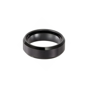Men's Bevelled Edge Black Tungsten Ring