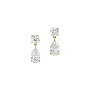Round and Pear Drop Earrings