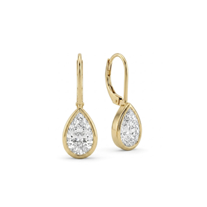 Bezel Set Pear Drop Diamond Earrings