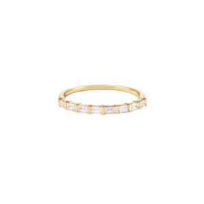 Dainty Baguette Bar Half Eternity Band
