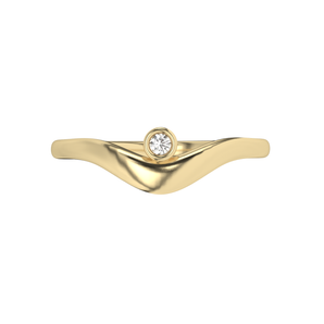 Wave Bezel Cubic Ring