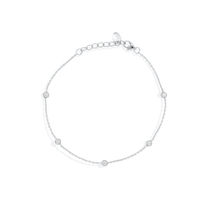 Lab Diamond By The Yard Silver Bracelet