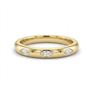 Embedded Marquise Station Diamond Ring