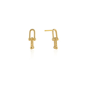 Double U Link Stud Earrings