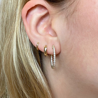 yellow gold diamond hoops