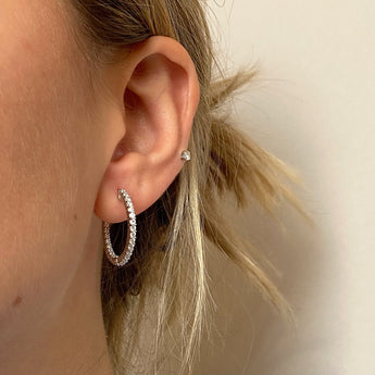 white gold diamond hoops