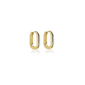 oval huggies gold plated