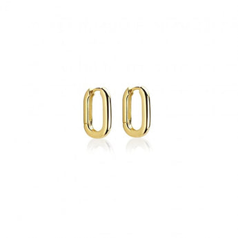 oval huggies gold plated