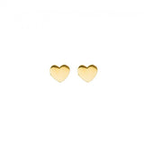 10k yellow gold heart studs