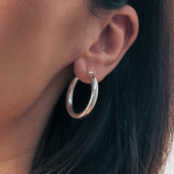 silver bold hoops medium