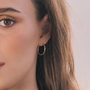 thin medium hoops yellow gold