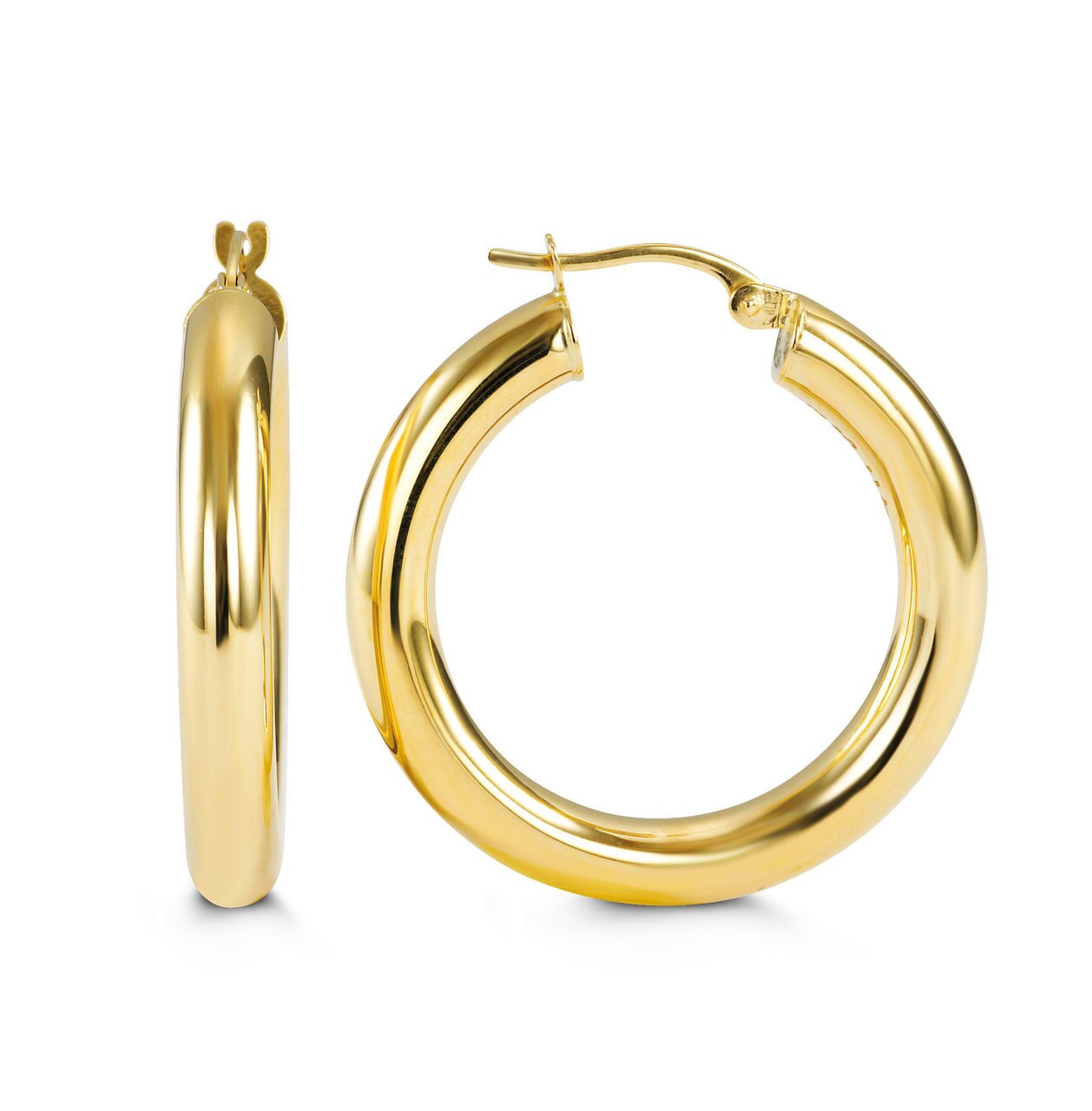 bold yellow gold hoops