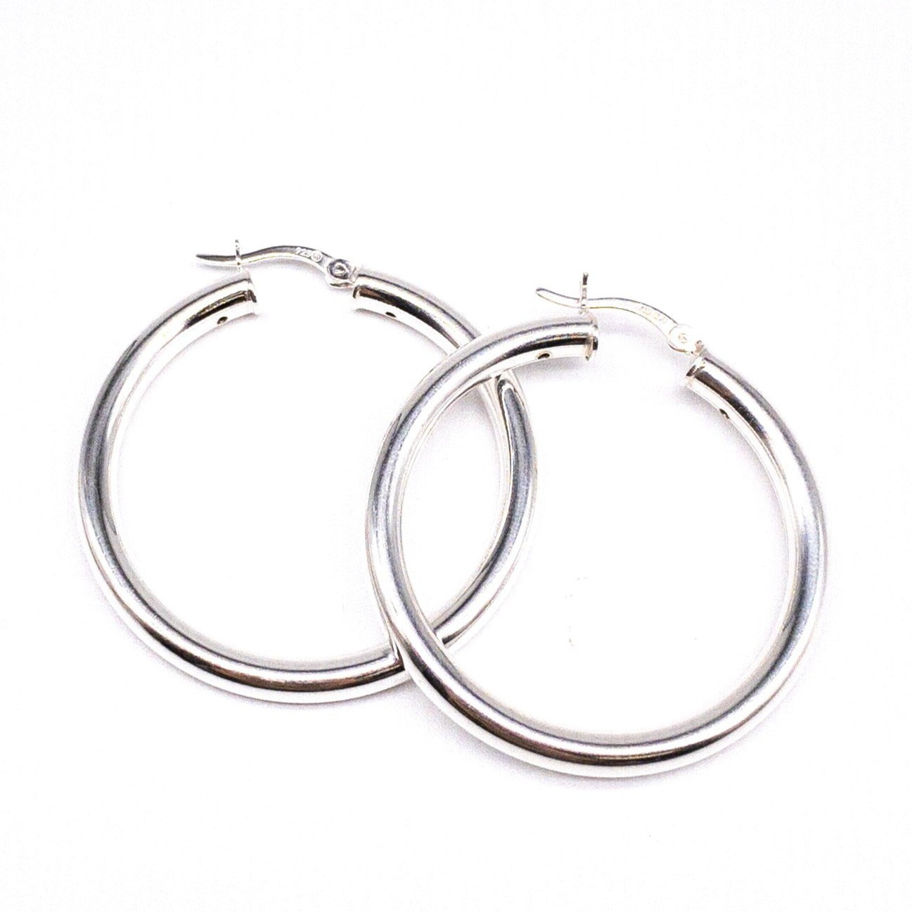 large silver bold hoops