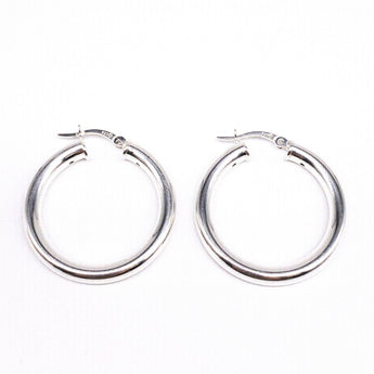 medium silver bold hoops