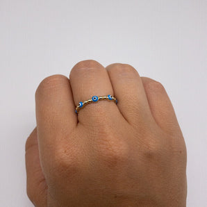 gold evil eye ring