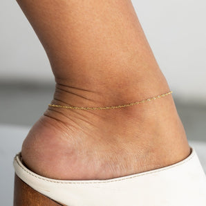 gold sparkly anklet