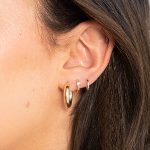 Mini Dainty Hoops Dainty Diamond Solid Gold Hoop Earrings