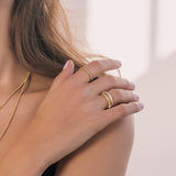 croissant ring gold plated