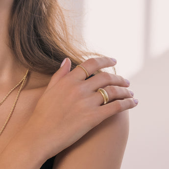 croissant ring gold plated