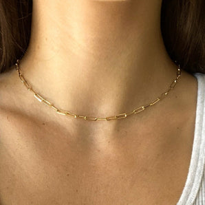 gold bold paperclip necklace