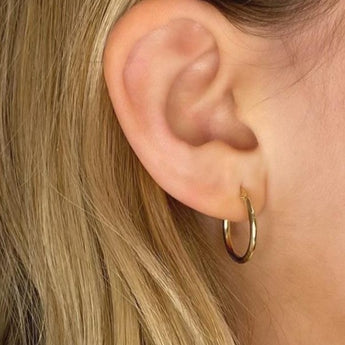 midi yellow gold hoops