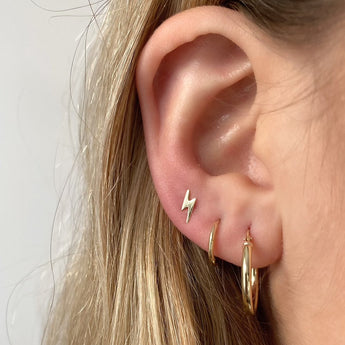 yellow gold lightning bolt stack