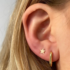yellow gold star studs