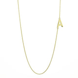 initial necklace in yellow gold