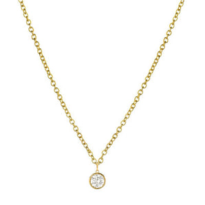 Mini Round Cubic Pendant Necklace