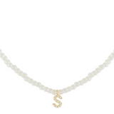 pearl initial necklace