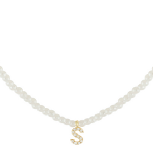 pearl initial necklace