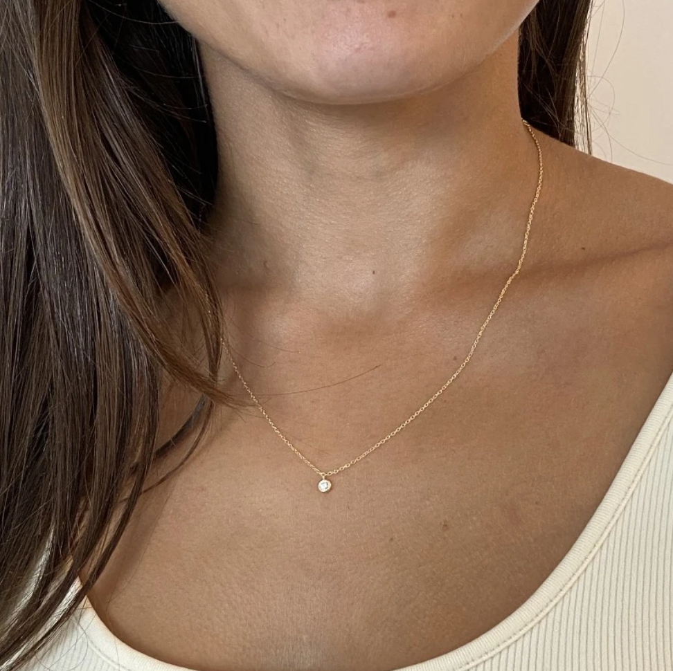Dainty 2025 solitaire necklace