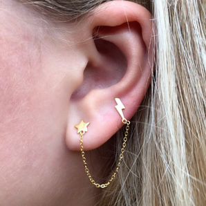 gold plated chain with studs