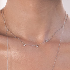sterling silver cz drop necklace