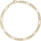 yellow gold figaro bracelet