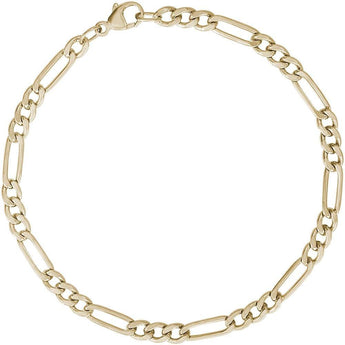 yellow gold figaro bracelet