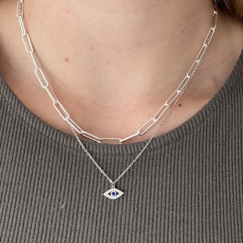 evil eye necklace silver