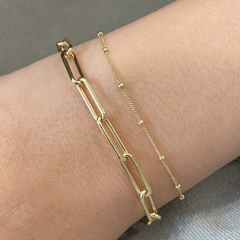 satelite and bold anchor chain bracelet