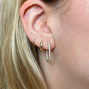 yellow gold diamond hoops