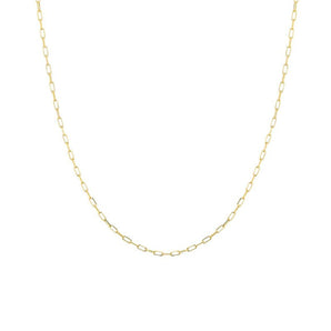 mini yellow gold paperclip necklace