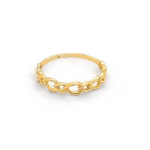 yellow gold chain link ring