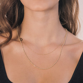 yellow gold initial necklace