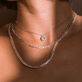 sterling silver paperclip chain stacked