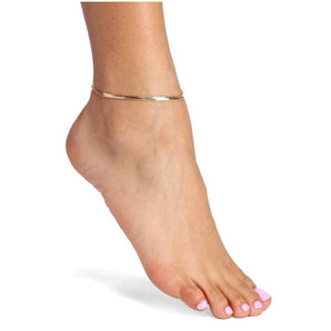 herringbone anklet on a foot